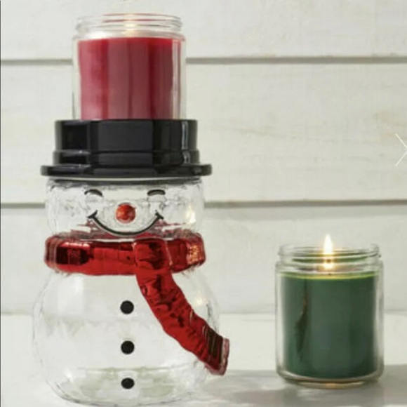 Bath & Body Works Clear Snowman Pedestal Single Wick Candle Holder - Picture 4 of 4